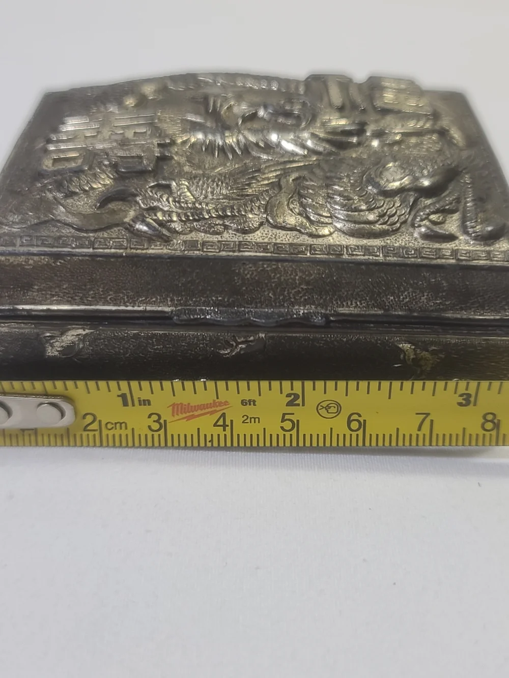 Vintage Dragon Japanese Metal Jewelry Trinket Box